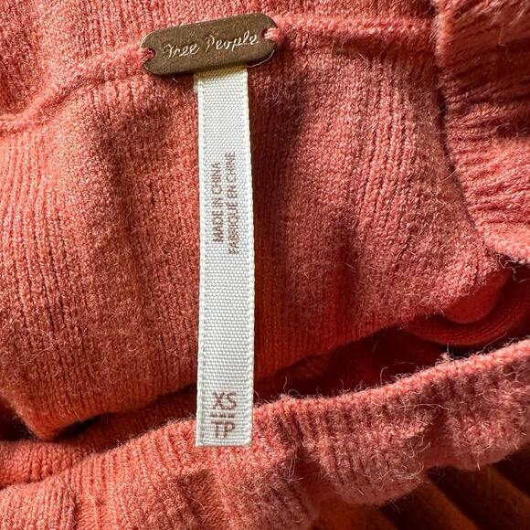 Lottie Ribbed Dress by Free People in Coral XS - Picture 9 of 9